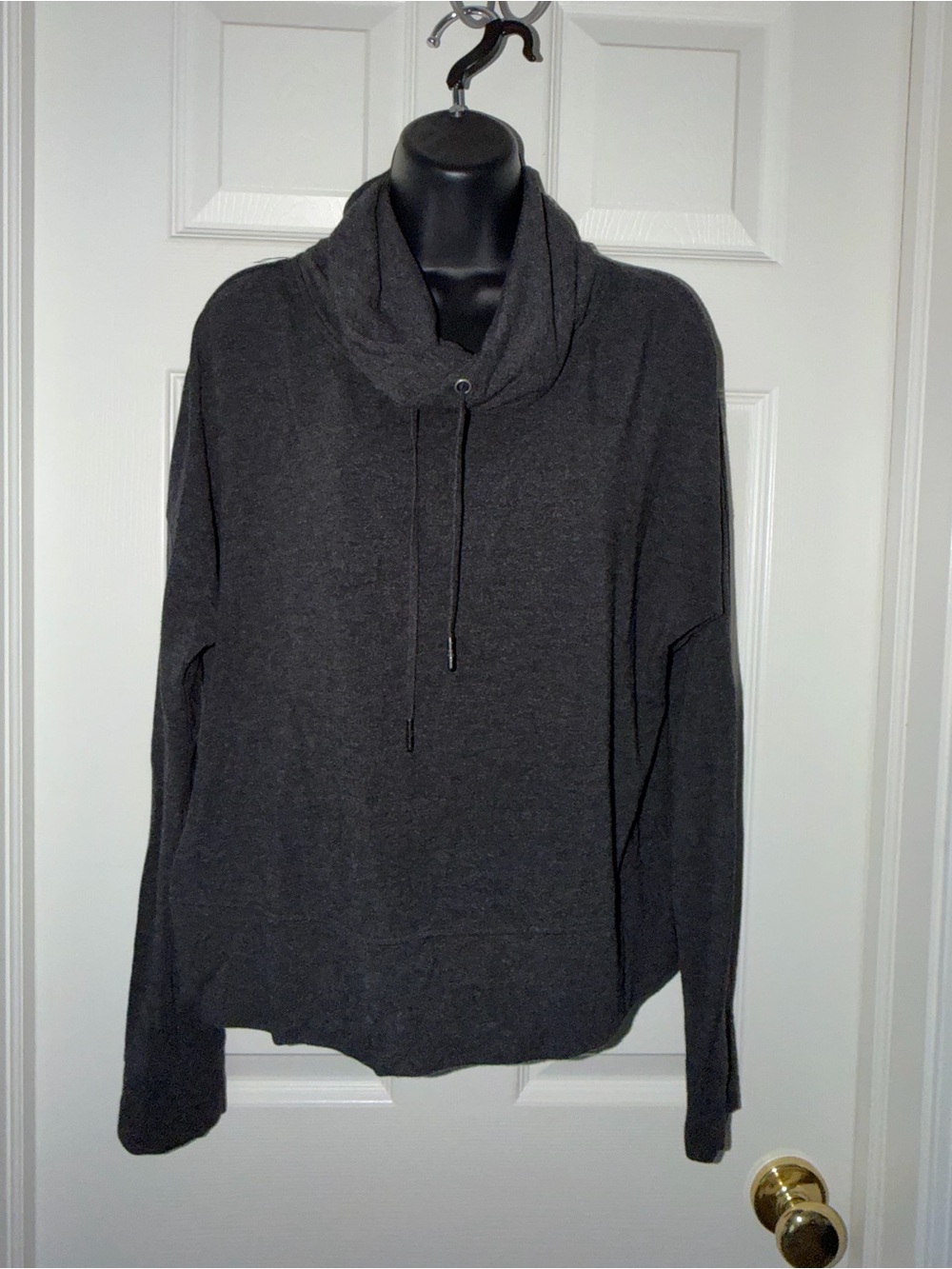 UGG Womens Funnel Neck Pullover Sweatshirt Charcoal Gray